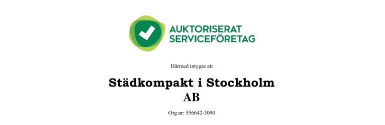 Städkompakt är ett auktoriserat serviceföretag